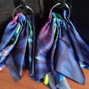 Long Sexy Silky Blue Earrings